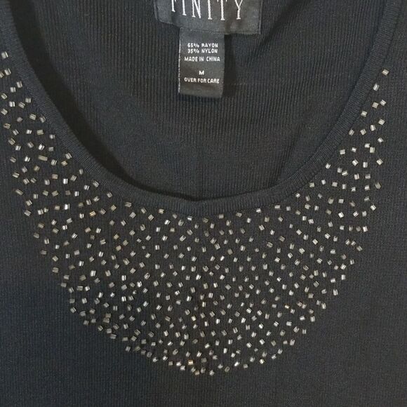 Finity Beaded Neckline Sleeveless Blouse New with Tags Size M - Picture 4 of 5